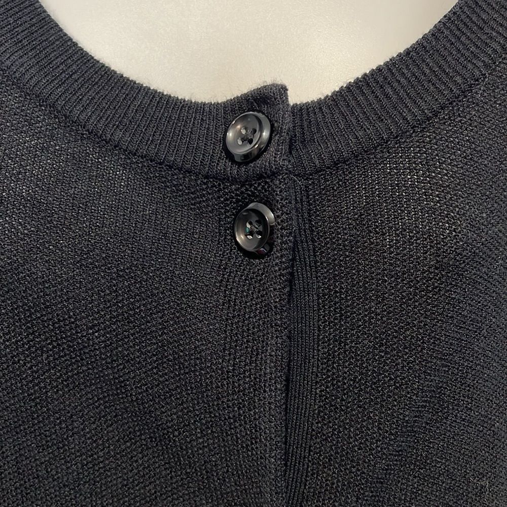 Dark Navy Blue Cap Sleeve Button Up Cardigan Size 3X - Picture 3 of 13